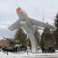 В Чебоксарах в мемориальном парке “Победа” стоит МиГ-15 УТИ — двухместный учебно-тренировочный самолет. 