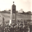 Открытие обелиска в д. Ельниково, 1971 год. Ныне на этом месте Соборная площадь Новочебоксарска. Фото Флавьяна Воронова