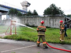 На Чебоксарской ГЭС состязались пожарные-добровольцы Чебоксарская ГЭС 