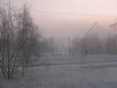 видимость крайне низкаяСильный туман в Новочебоксарске утром 24 февраля хлор воздух 