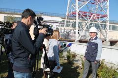 В.Бардюков отвечает на вопросы журналистовПервая в Чувашии сейсмологическая сеть оборудована на Чебоксарской ГЭС РусГидро 