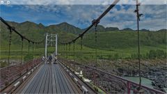Висячий мост через Катунь (Алтай). Скриншот с “Яндекс.Карты”Виртуальный поход  по заповедным местам Интересно 