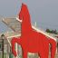 Красный конь с картины Кузьмы Петрова-Водкина  “Купание красного коня” установлен в центре Хвалынска, на родине художника. 