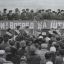 Торжественный митинг перед перекрытием Волги. Фото из архива предприятия