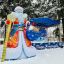 Пятиметровый Дед Мороз поселился у главной сцены  в парке Николаева.  Фото пресс-службы чебоксарской горадминистрации