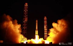 © РИА Новости / Пресс-служба Роскосмоса. Запуск РН "Протон-М". Архивное фотоРакета с новым метеоспутником вышла на околоземную орбиту