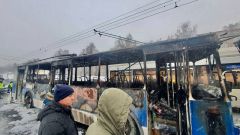 Фото - https://t.me/spirincheb/5810В Чебоксарах сгорел троллейбус