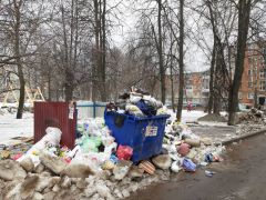 В новочебоксарском дворе три недели не вывозят мусор вывоз мусора 