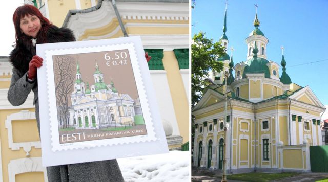 Выпущена марка в честь церкви Святой Великомученицы Екатерины чувашского архитектора Петра Егорова. 